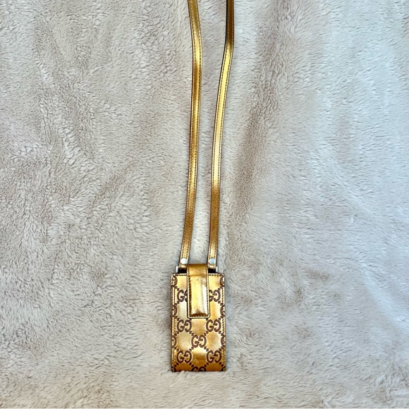 Gucci Metallic Bronze GG Monogram Mini Lanyard Bag - Picture 6 of 15